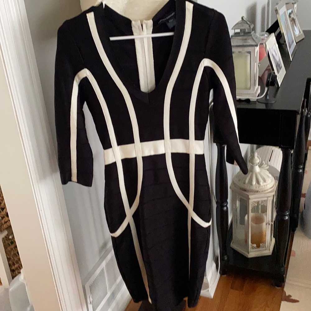 French connection black bandage dress